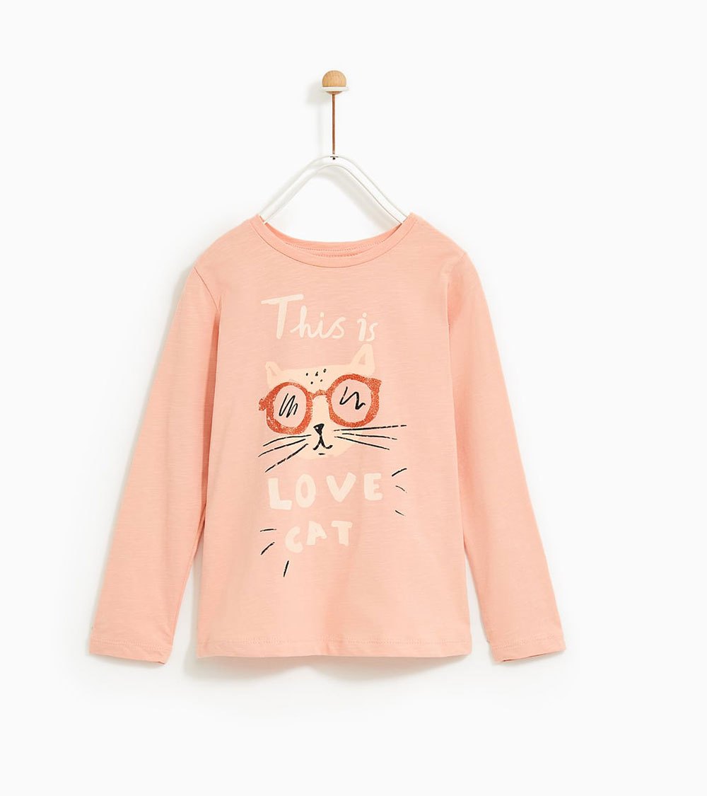 تی شرت دخترانه طرح گربه