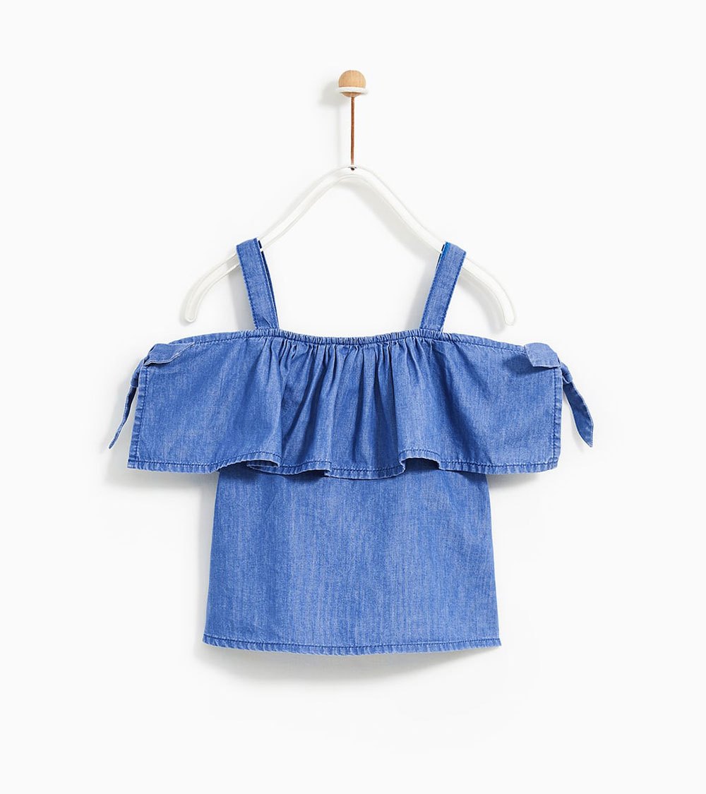 تاپ دخترانه لی آبی